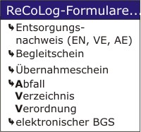 Entsorgungsformulare im ReCoLog-Office - Software für alle Entsorgungsunternehmen